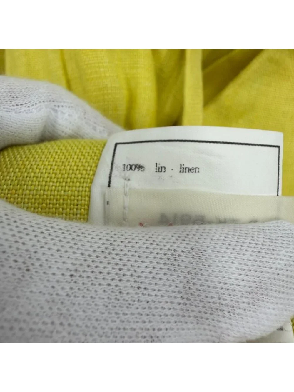Chanel Vintage Linen 100% CC Logo Dress Yellow 38